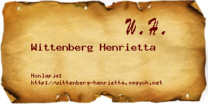 Wittenberg Henrietta névjegykártya