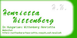 henrietta wittenberg business card